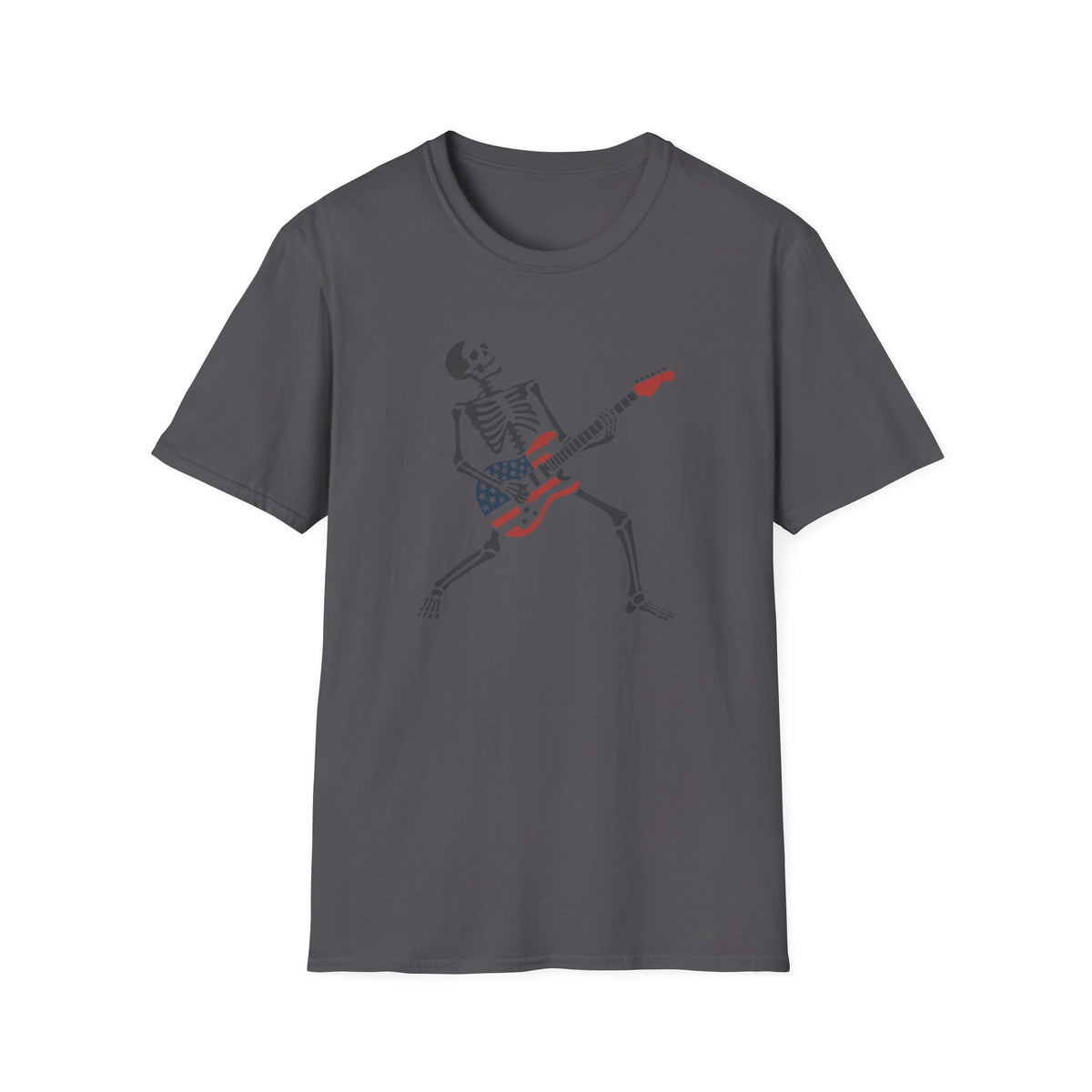 Skeleton USA Guitar T‑Shirt