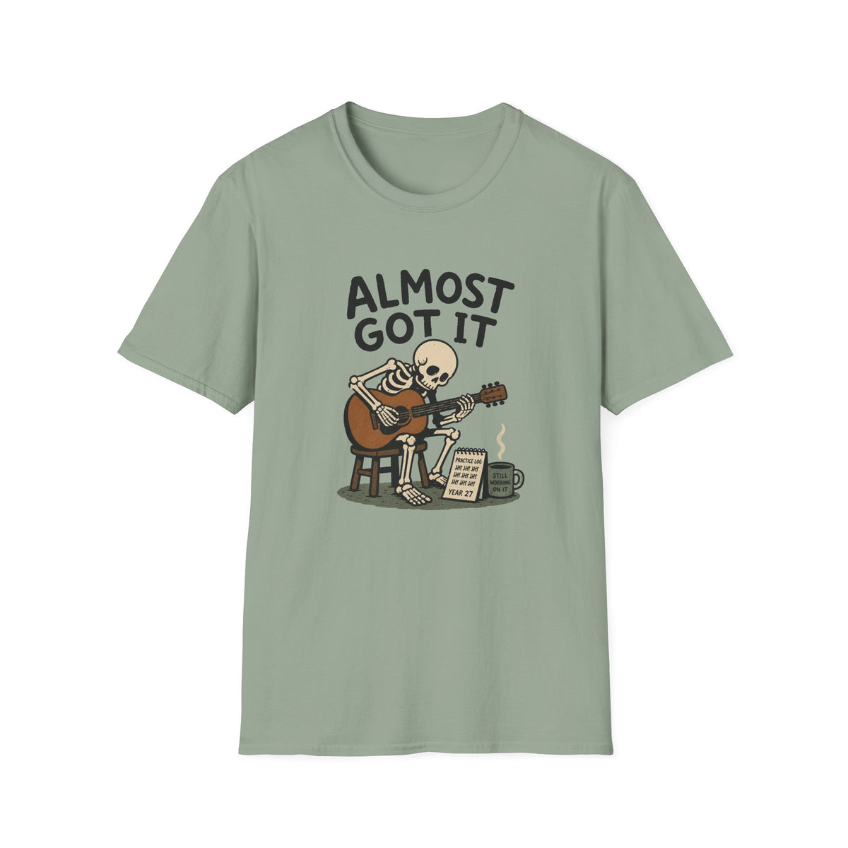 Almost Got It Skeleton Guitar T-Shirt