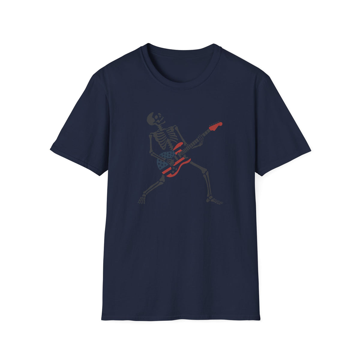Skeleton USA Guitar T‑Shirt