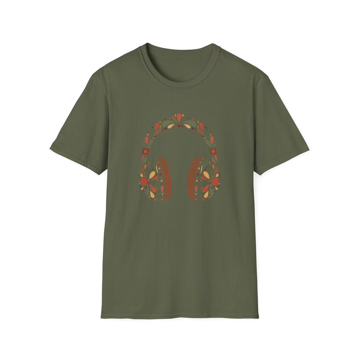 Floral Headphones T-Shirt