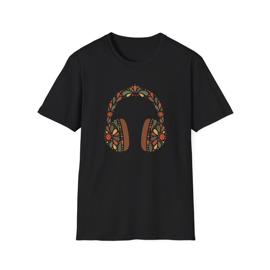 Floral Headphones T-Shirt