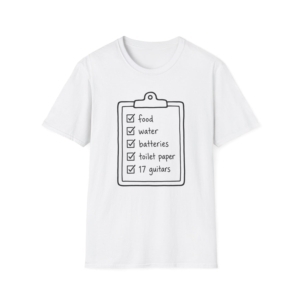 17 Guitars Checklist T-Shirt