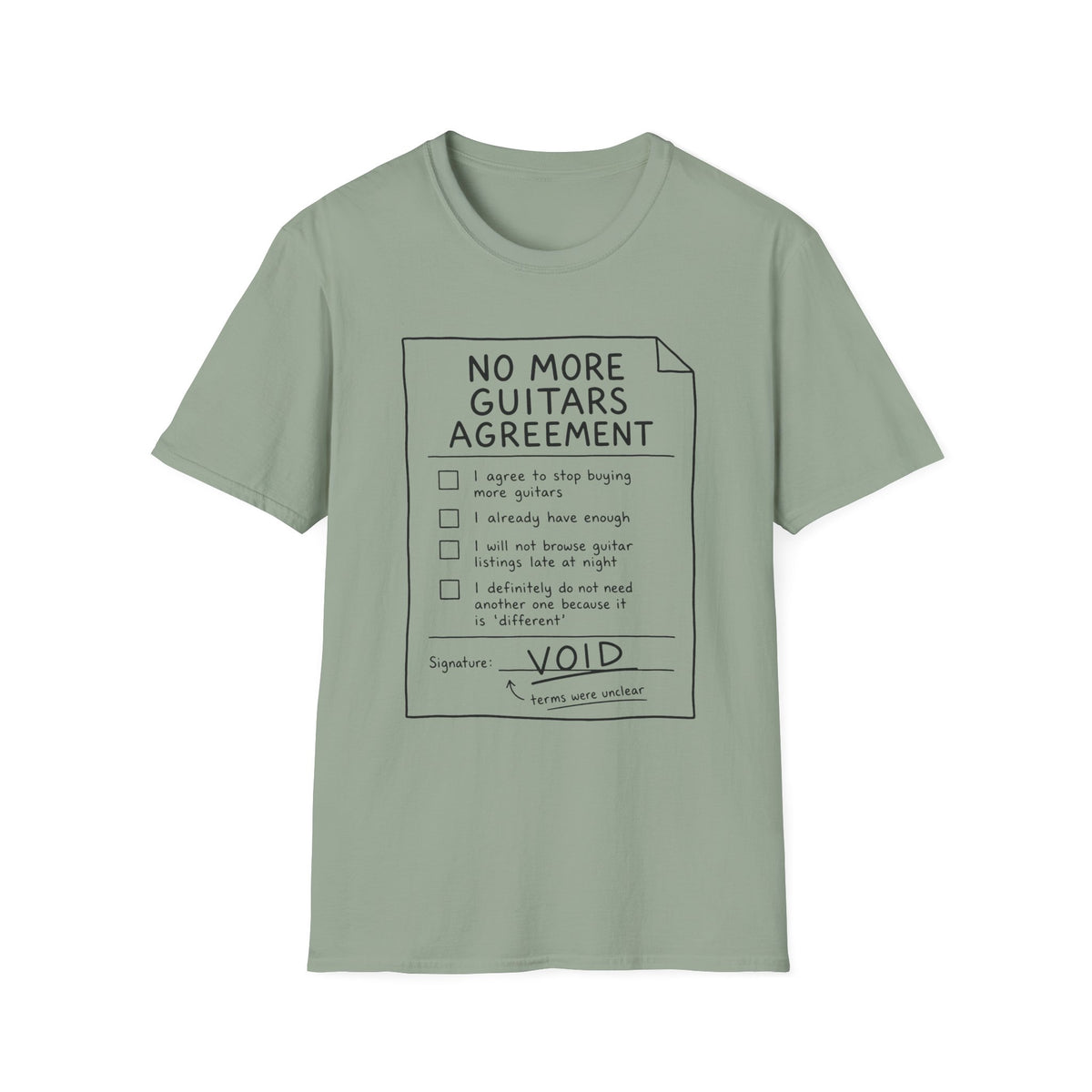 No More Guitars Agreement T-Shirt