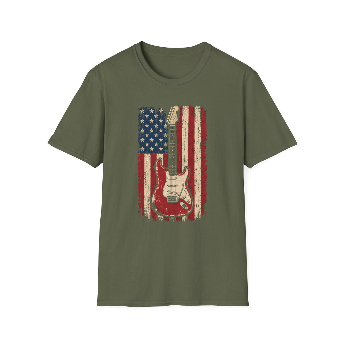 American Flag Guitar T-Shirt