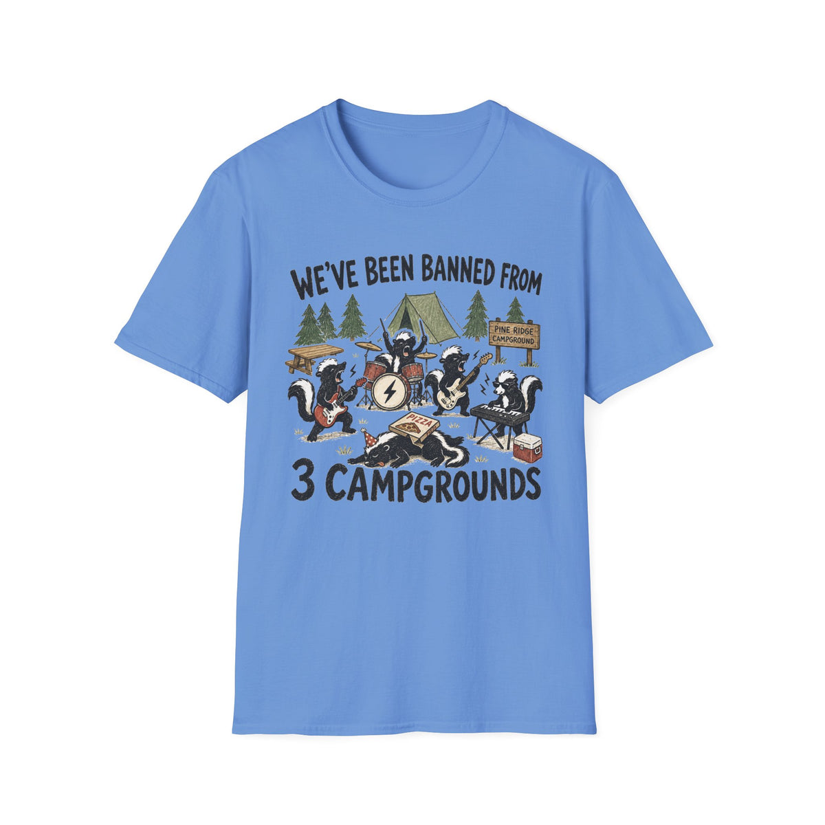 Camping Skunk Band T-Shirt