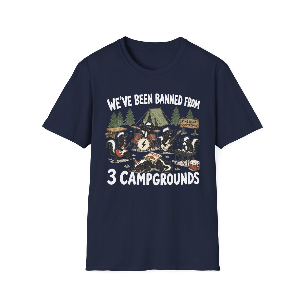 Camping Skunk Band T-Shirt
