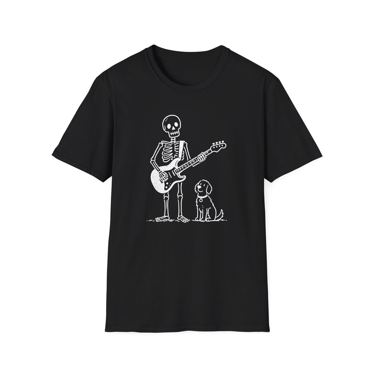 Skeleton Guitarist & Dog T‑Shirt