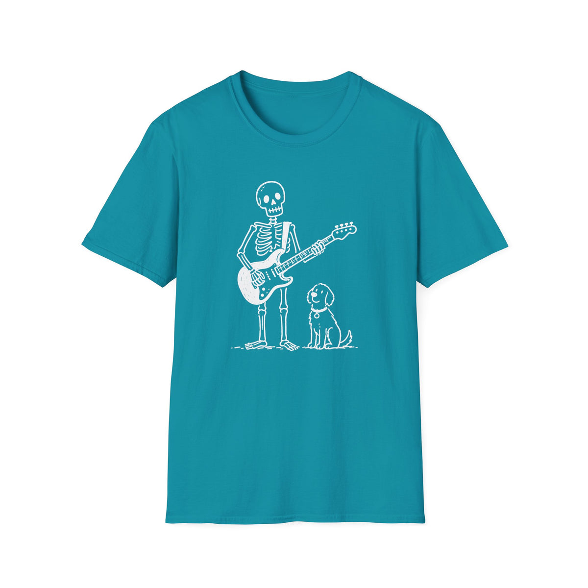 Skeleton Guitarist & Dog T‑Shirt