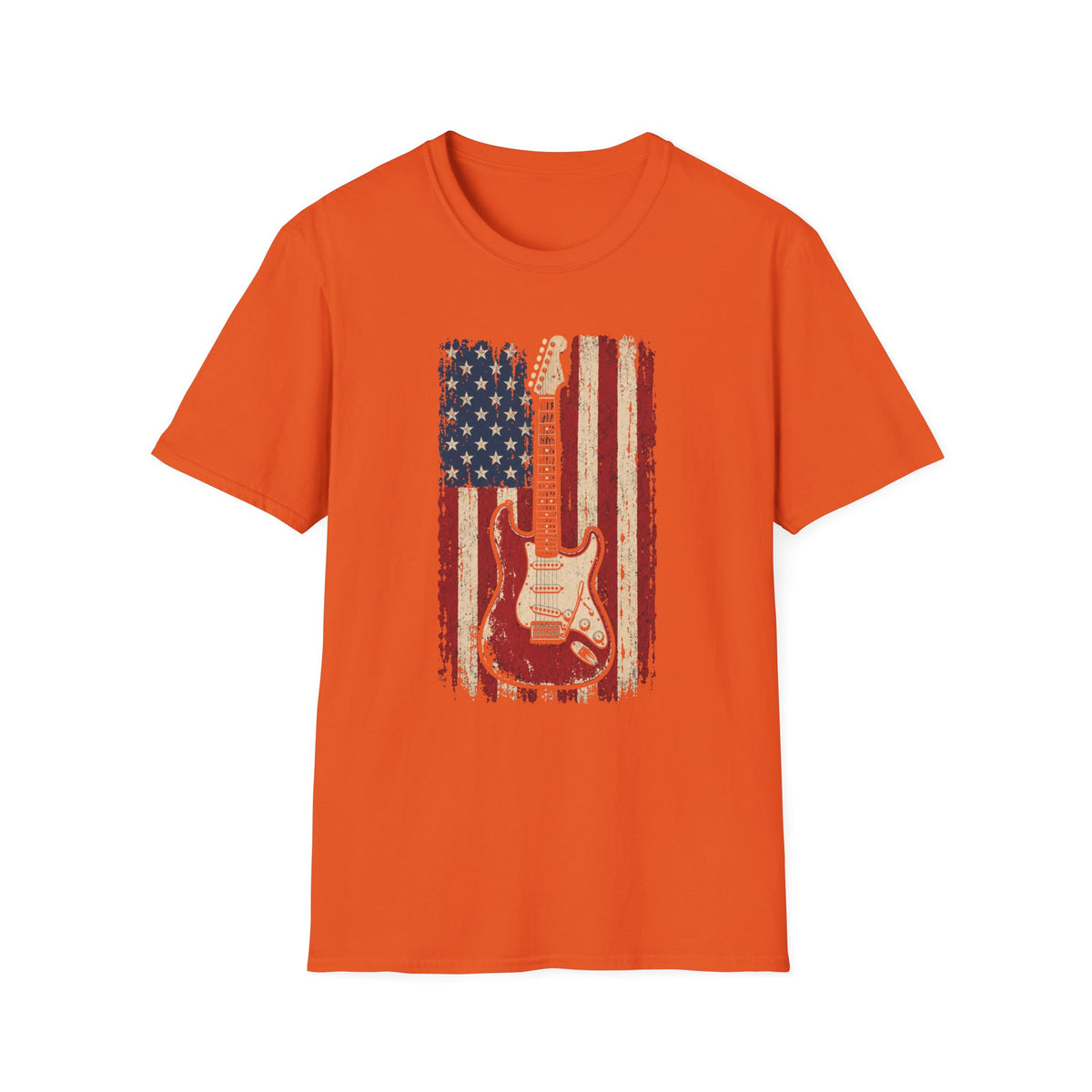 American Flag Guitar T-Shirt