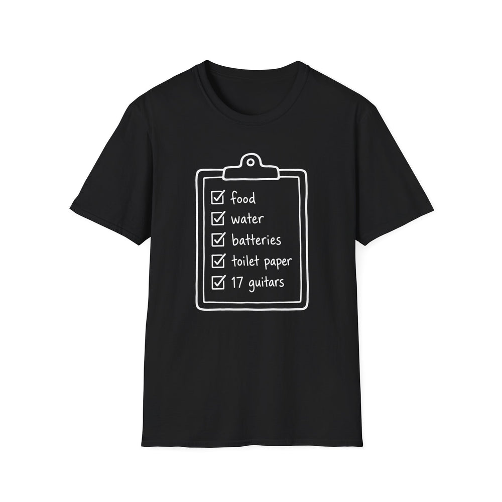 17 Guitars Checklist T-Shirt