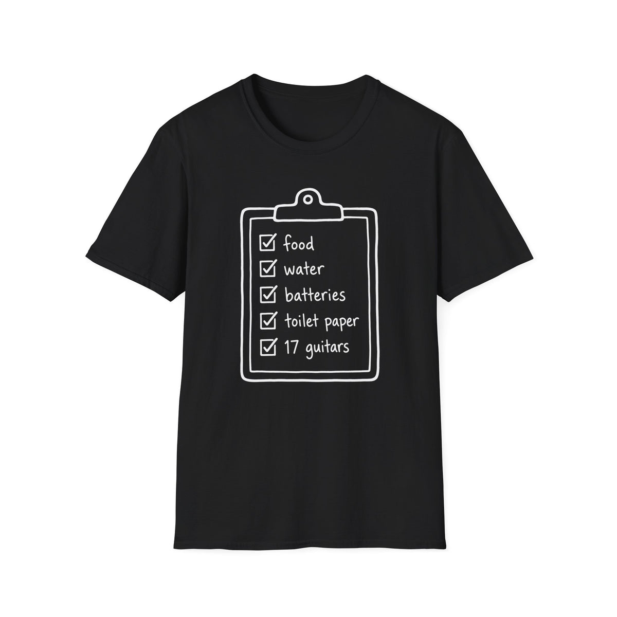 17 Guitars Checklist T-Shirt