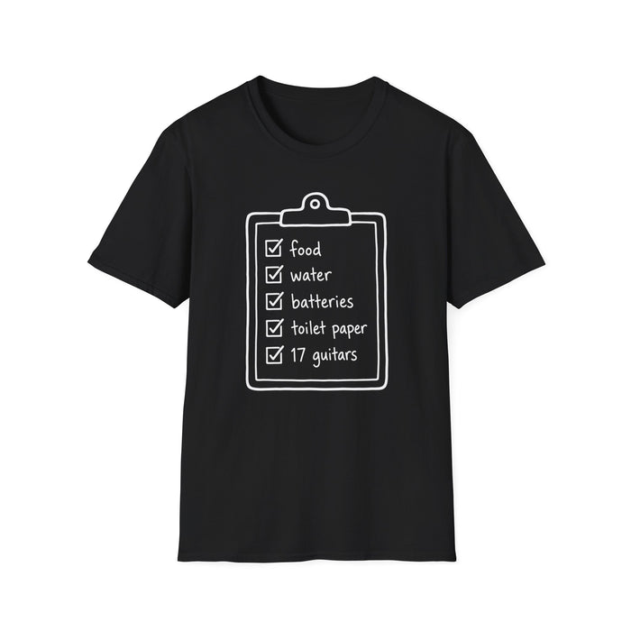 17 Guitars Checklist T-Shirt