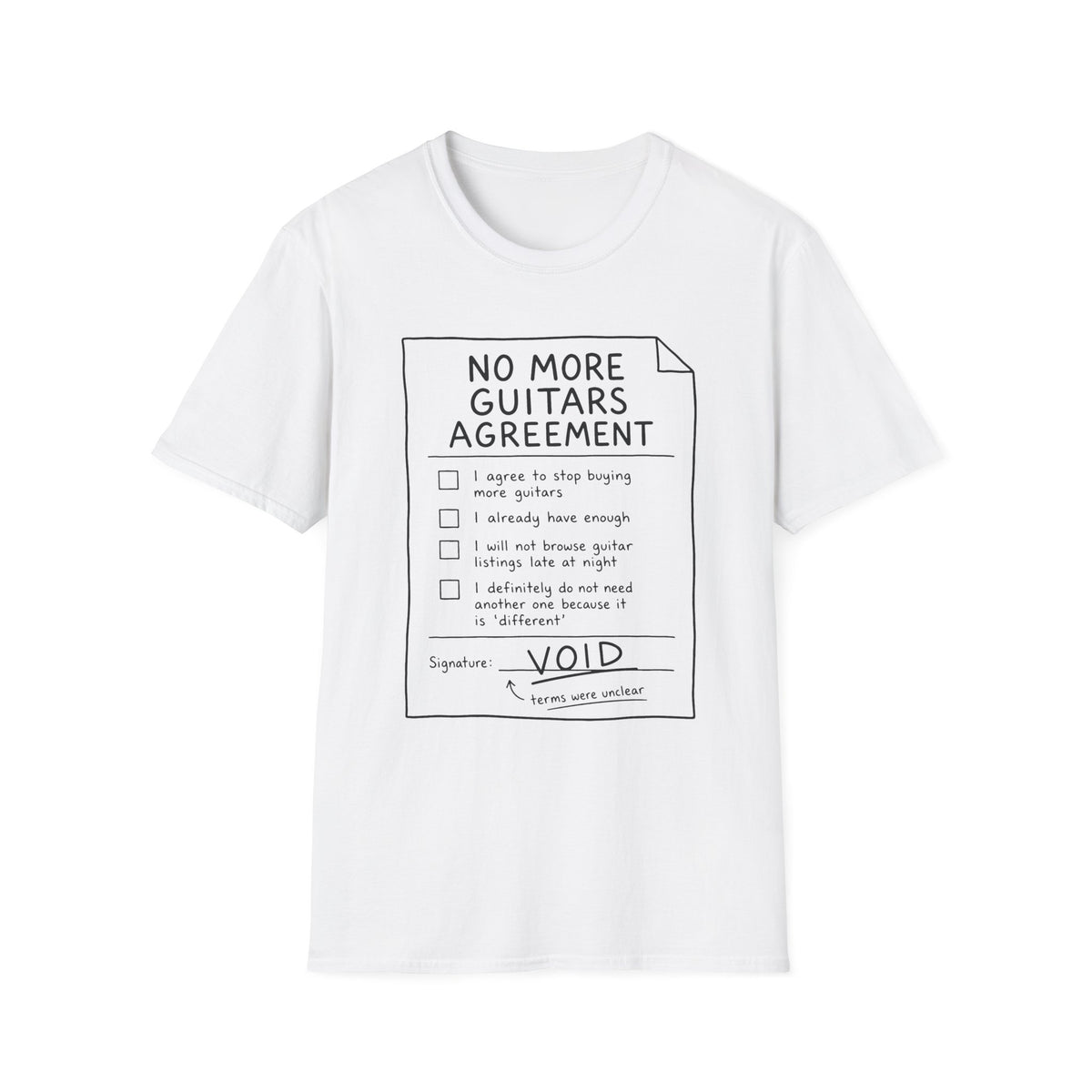 No More Guitars Agreement T-Shirt