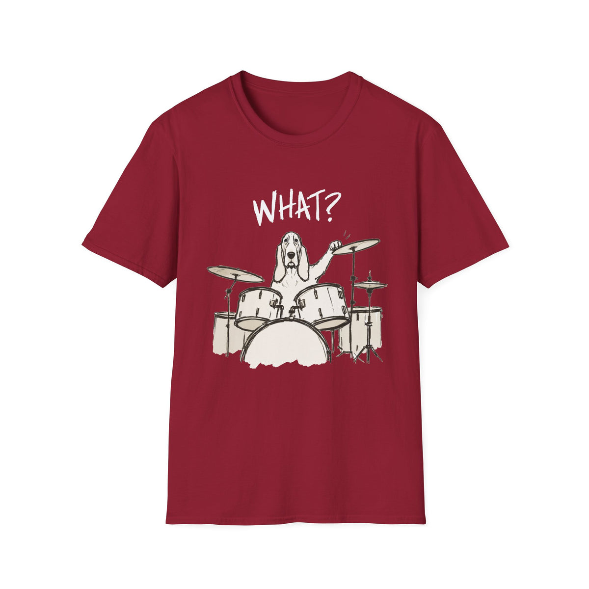 Drummer Dog "What?" T-Shirt