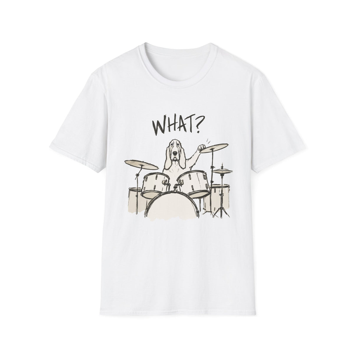 Drummer Dog "What?" T-Shirt