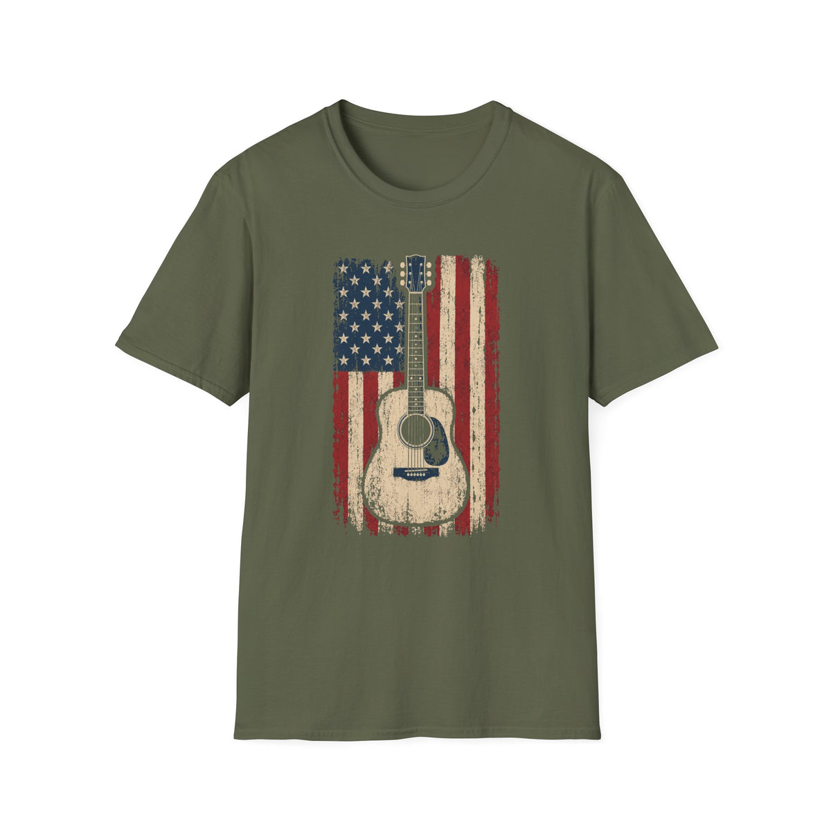 American Flag Guitar T-Shirt