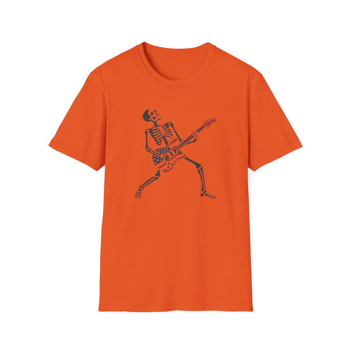 Skeleton USA Guitar T‑Shirt
