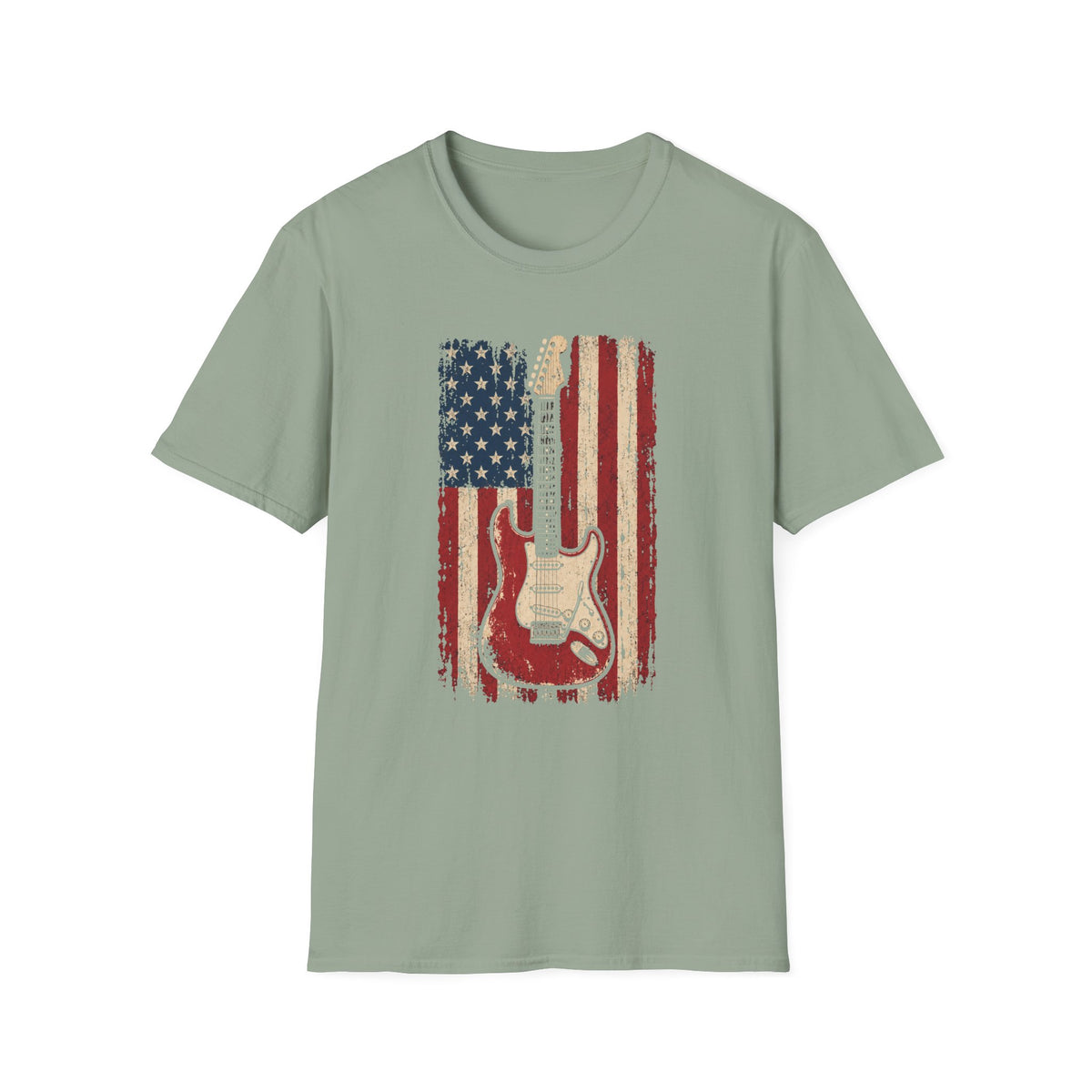American Flag Guitar T-Shirt