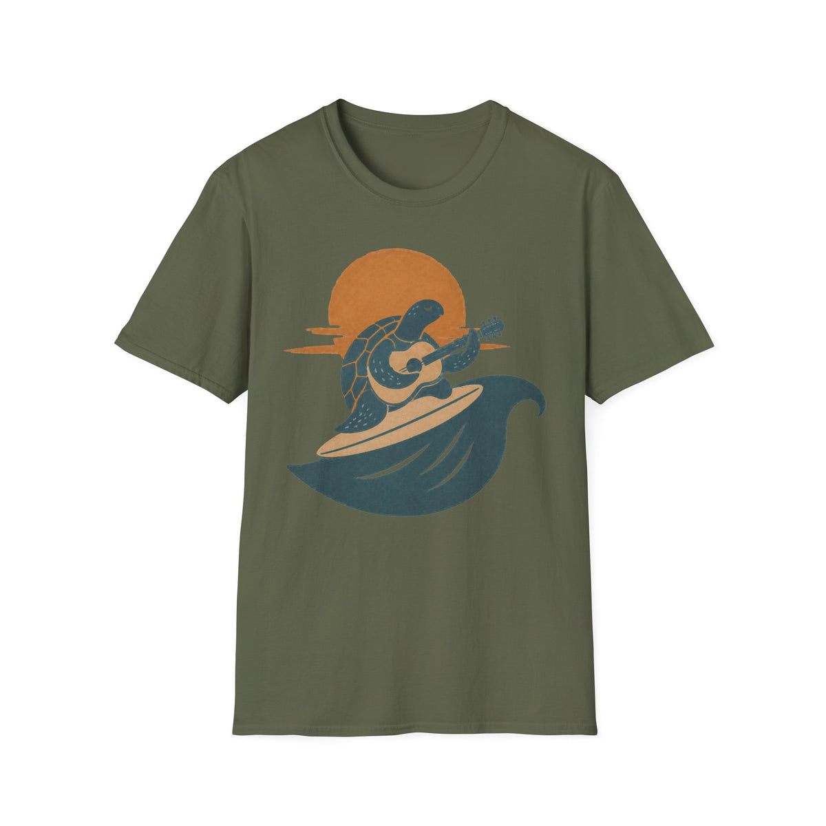 Surfing Turtle Guitar T-Shirt