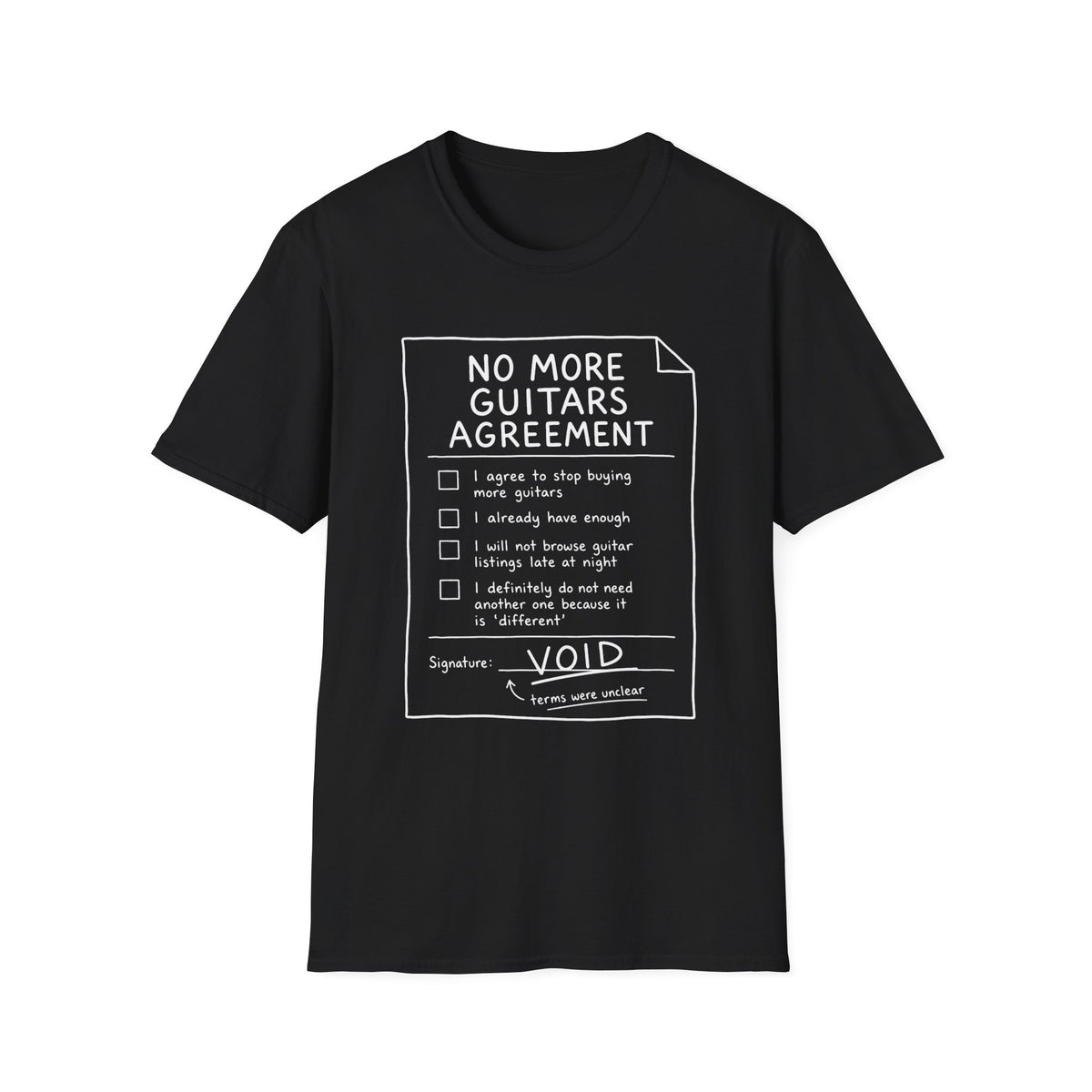 No More Guitars Agreement T-Shirt