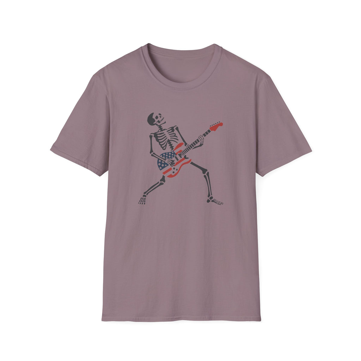 Skeleton USA Guitar T‑Shirt