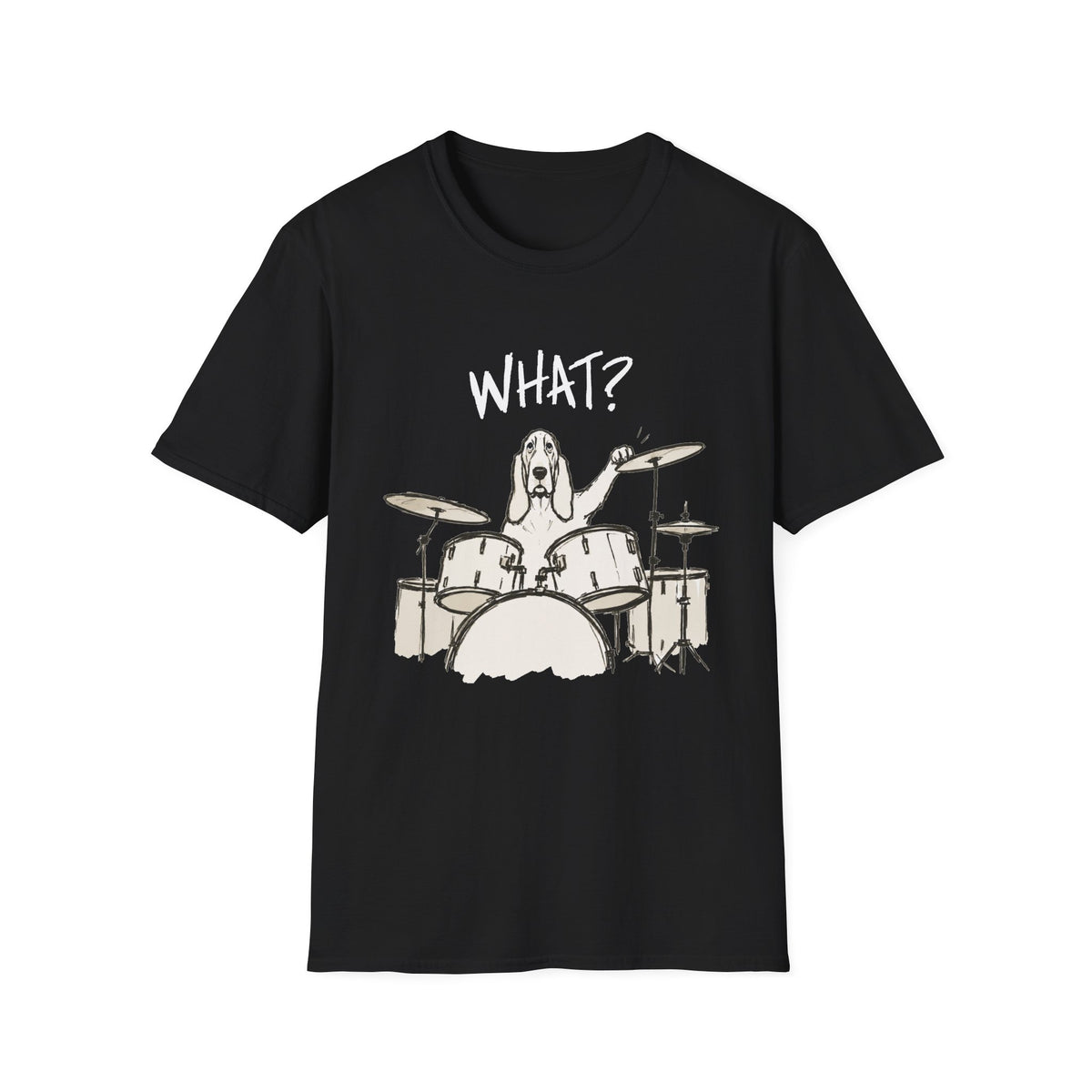 Drummer Dog "What?" T-Shirt