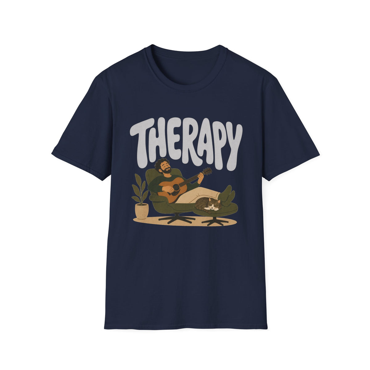 Therapy Guitar & Cat T‑Shirt