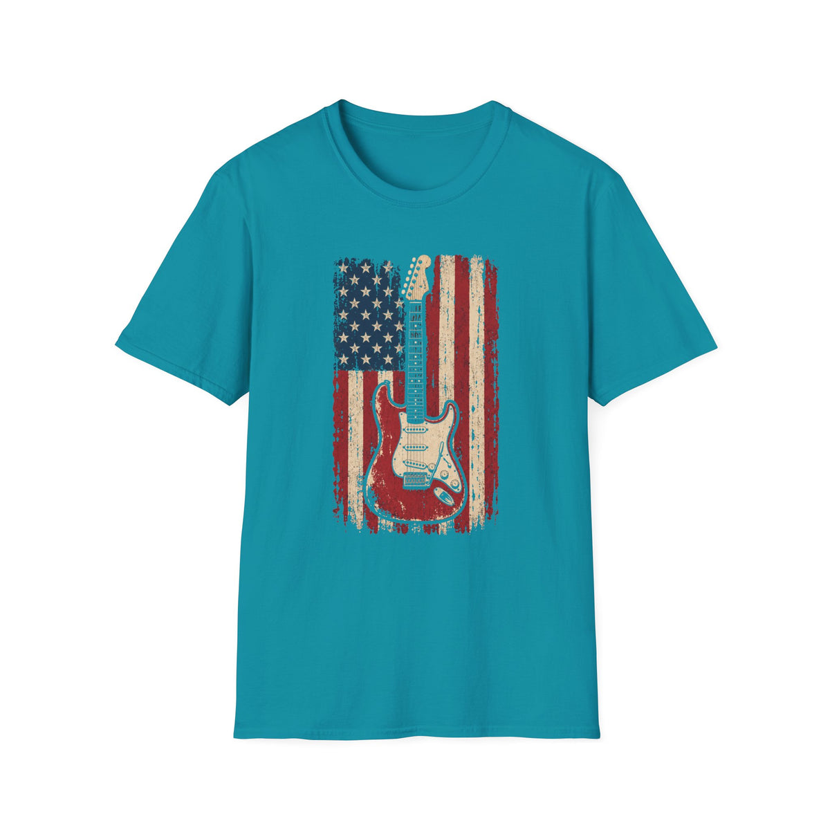 American Flag Guitar T-Shirt