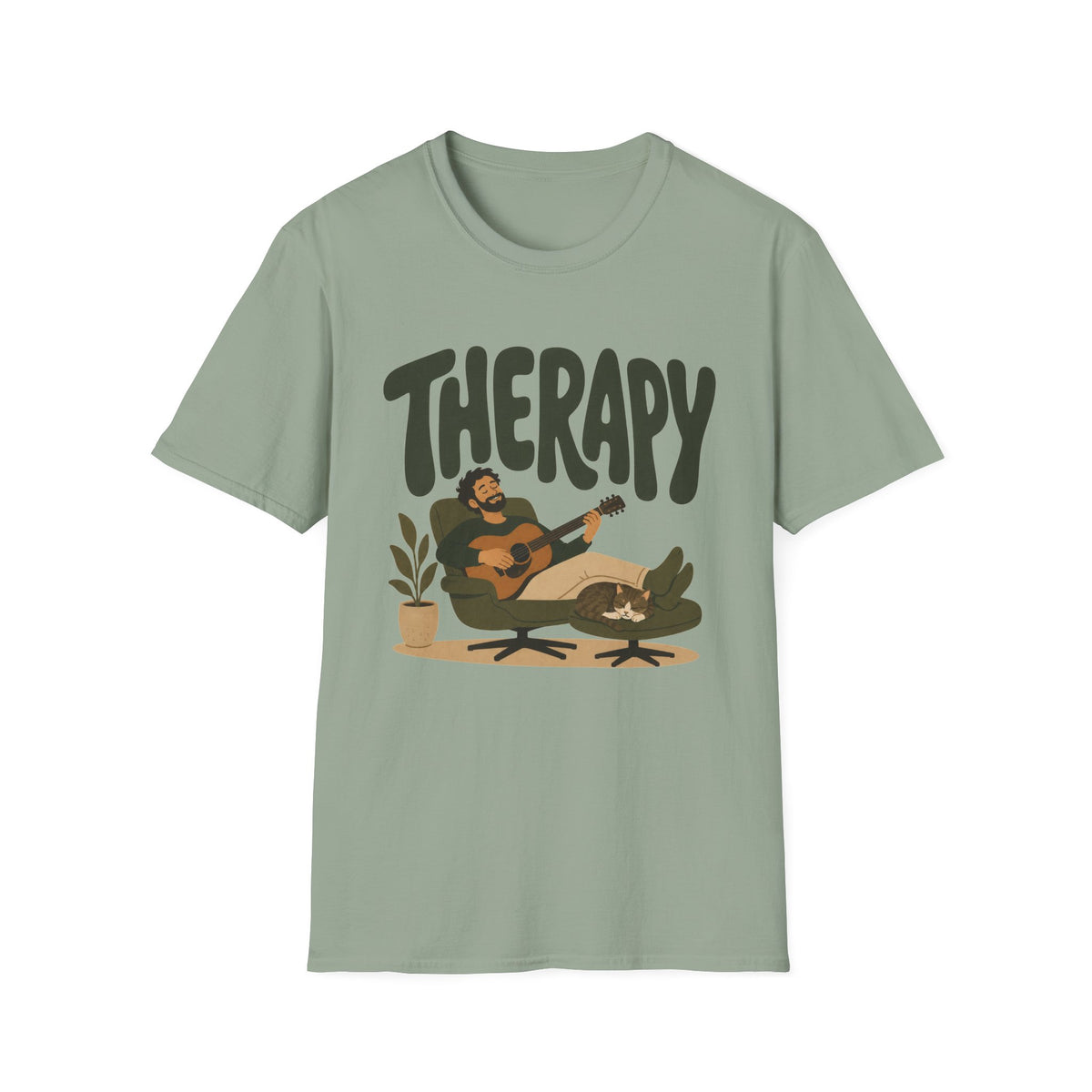 Therapy Guitar & Cat T‑Shirt