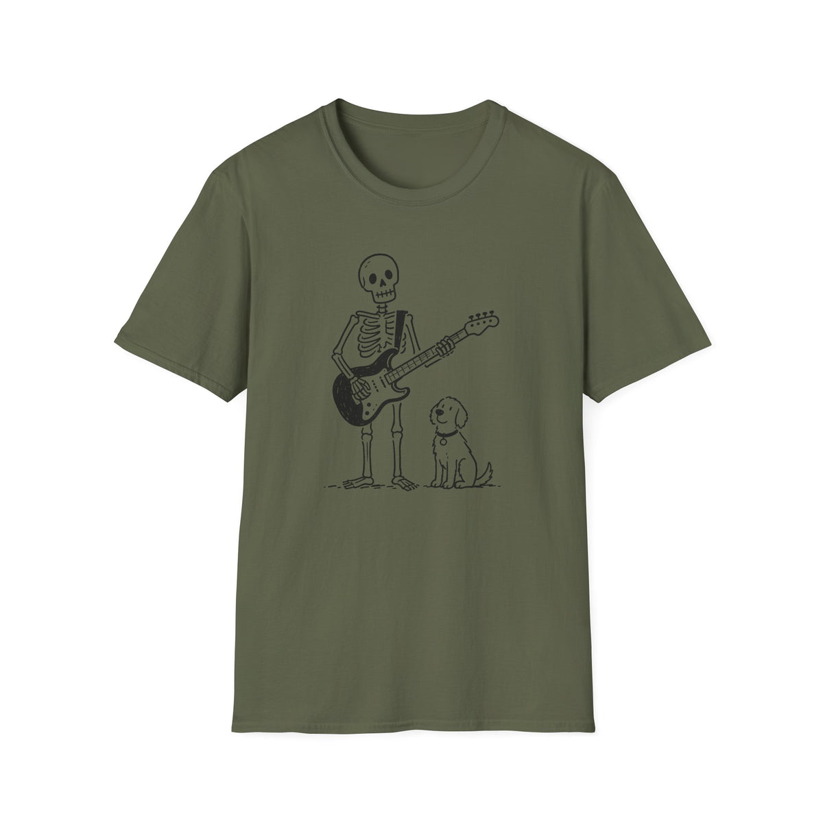 Skeleton Guitarist & Dog T‑Shirt