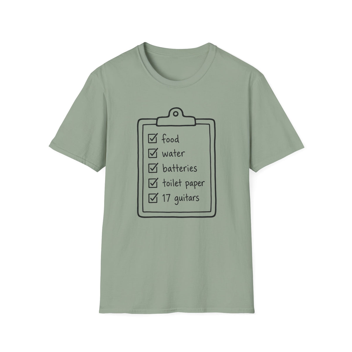 17 Guitars Checklist T-Shirt