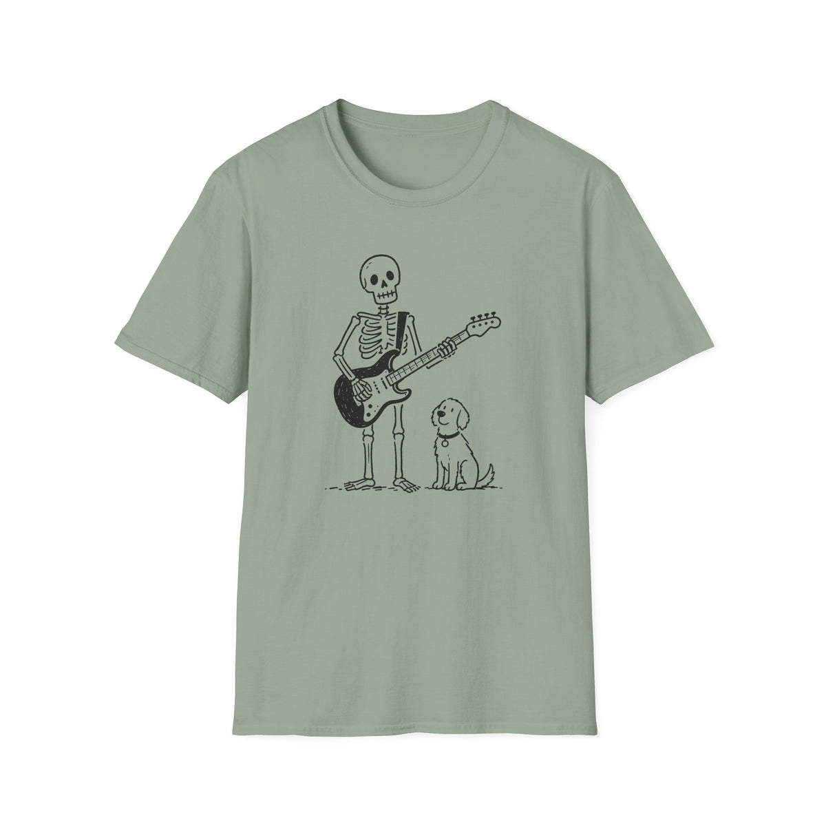 Skeleton Guitarist & Dog T‑Shirt