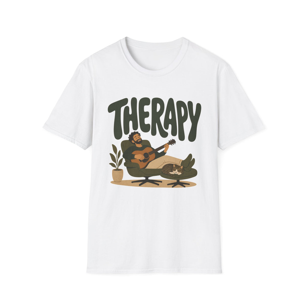 Therapy Guitar & Cat T‑Shirt