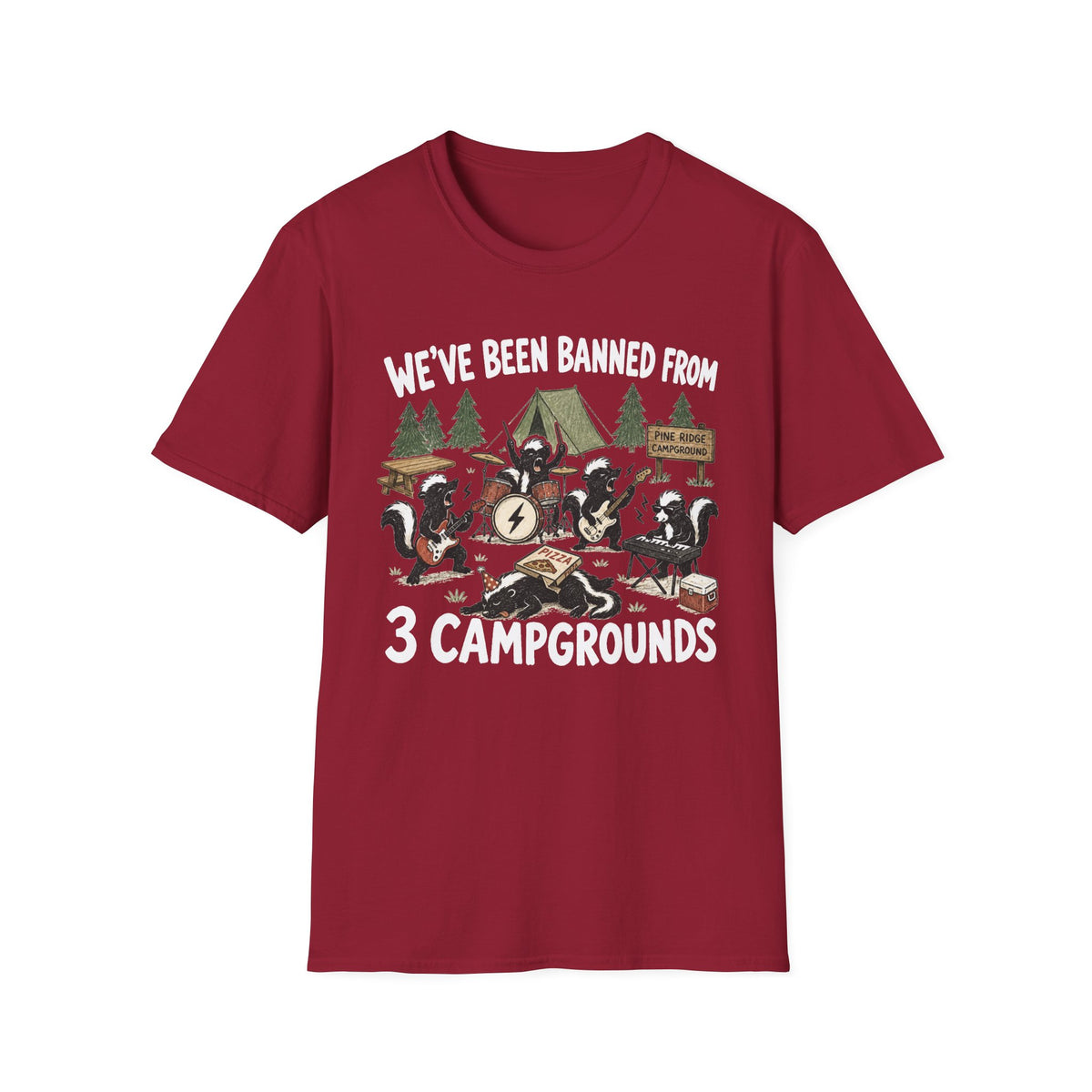 Camping Skunk Band T-Shirt