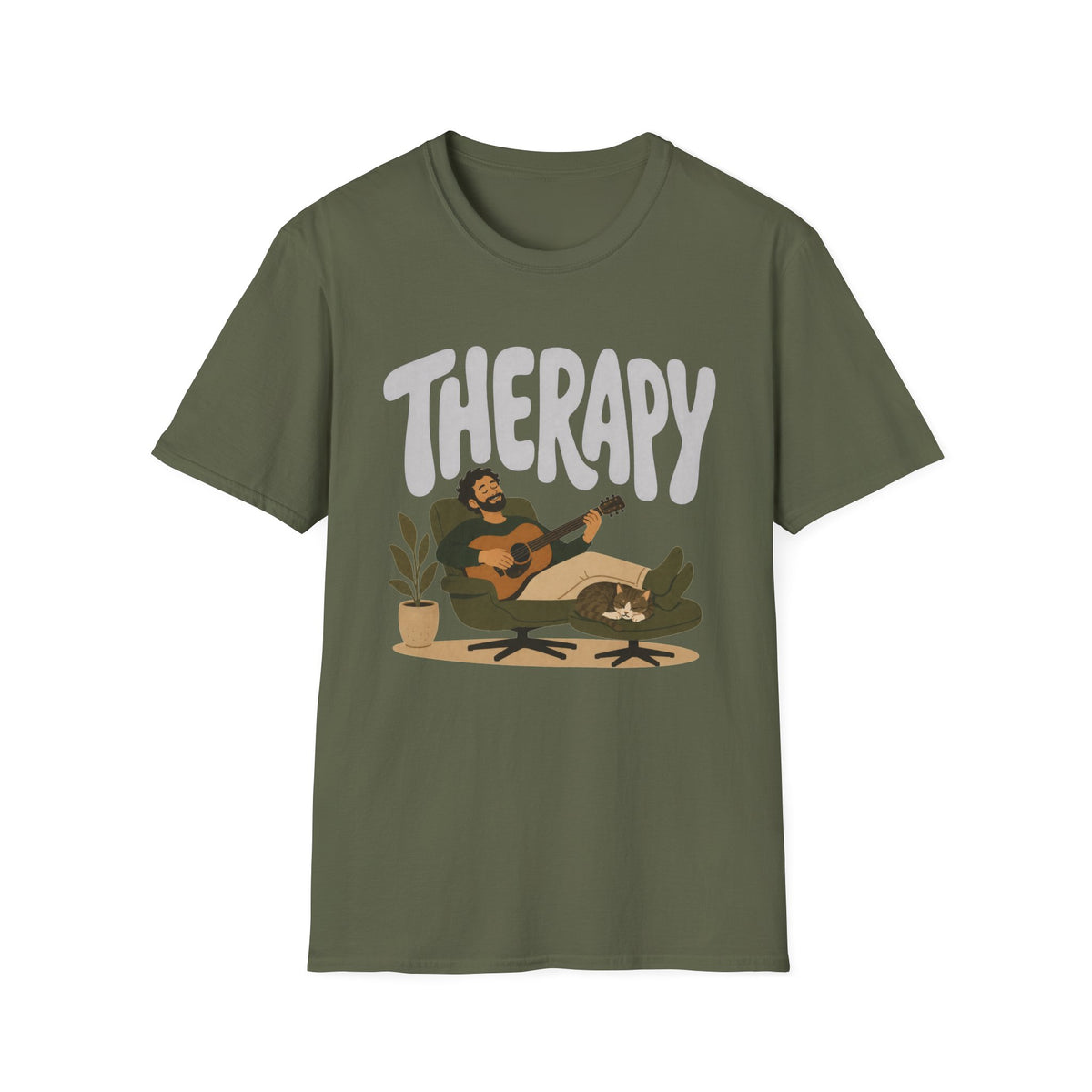 Therapy Guitar & Cat T‑Shirt