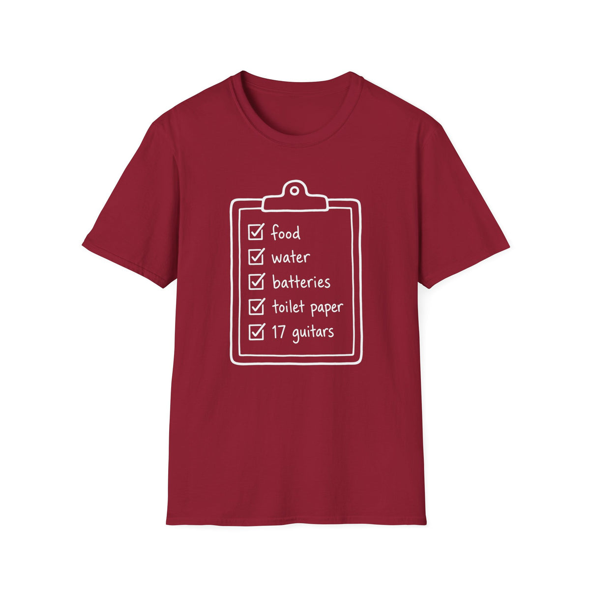17 Guitars Checklist T-Shirt