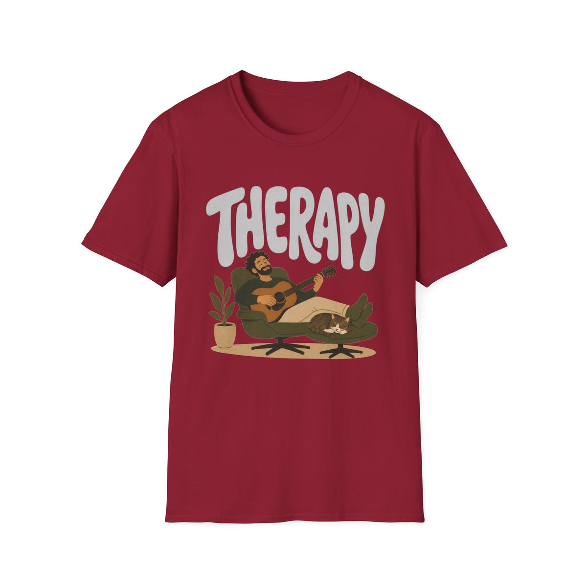 Therapy Guitar & Cat T‑Shirt