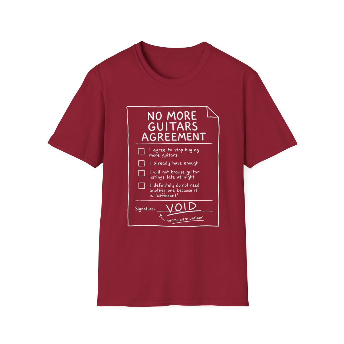 No More Guitars Agreement T-Shirt